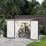Outdoor Storage Shed Lockable Metal Tool House With Double Doors Fits 2/4 Bikes | Small | Grey