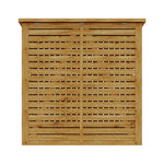 Outdoor Fir Wood Trash Bin Storage Shed– Sloped Asphalt Roof, Lockable Door, Natural Wood, Floor Included