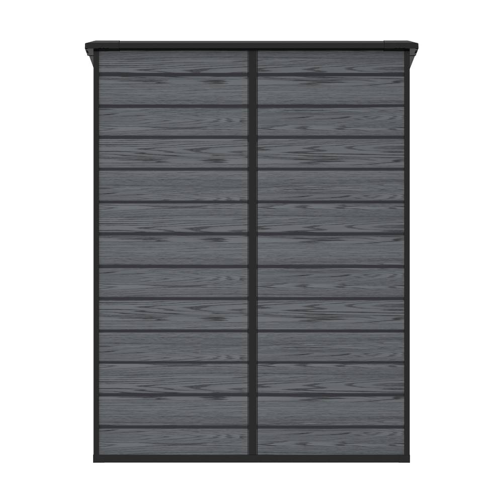 5x4 Ft Outdoor Plastic Storage Shed With Floor & Window, Lockable, Wood Grain Design