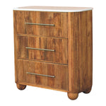 Beaumont Marble Chest, 3 Drawers, White and Beige | Brown