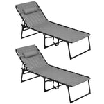 Foldable Sun Lounger Set W/ Padded Seat | Set-of-2