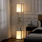 Shelf Floor Lamp With Dual Light For Living Room, Bedroom | One Size | White