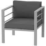 Outsunny Patio Furniture Aluminium Armchair W/ Cushions