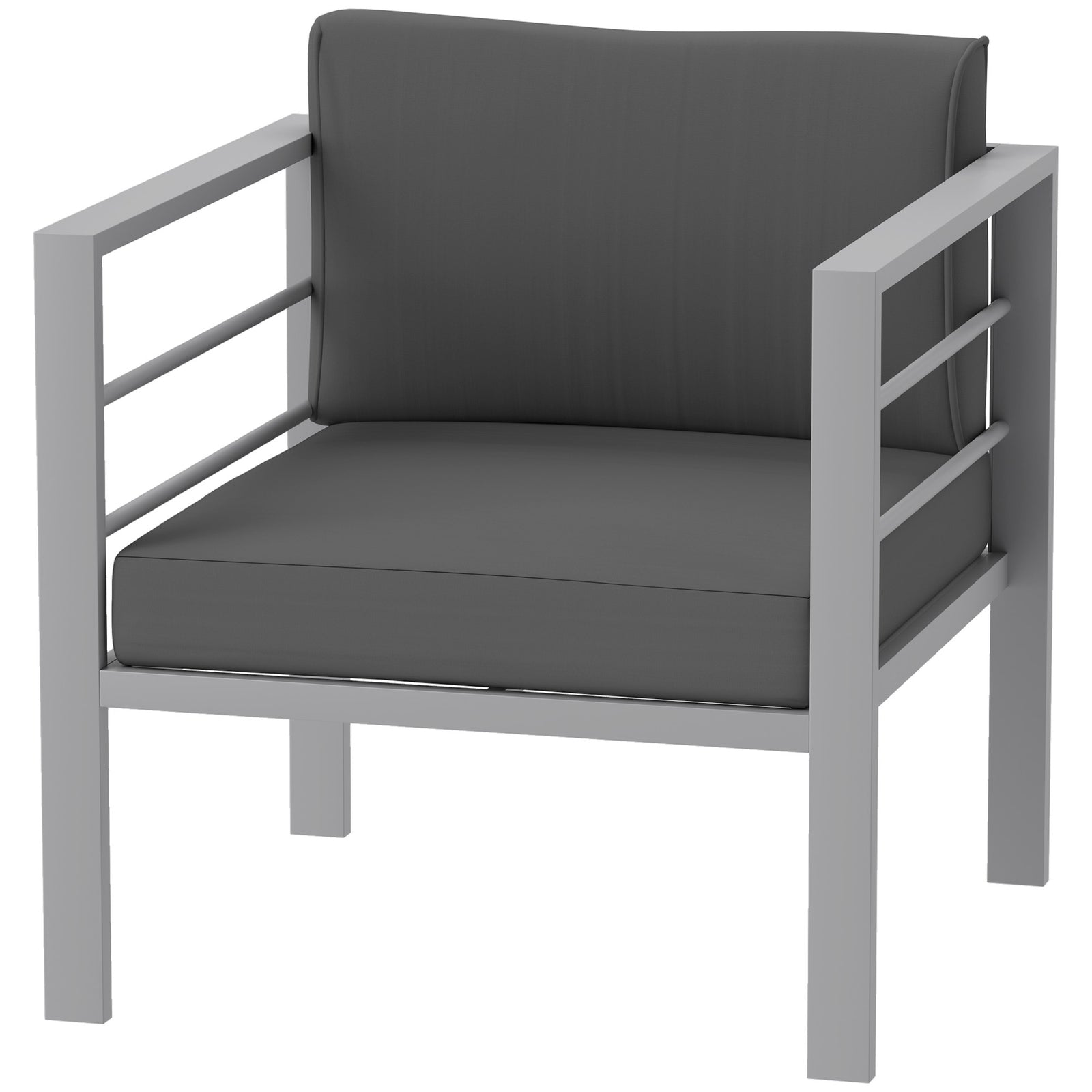 Patio Furniture Aluminium Armchair W/ Cushions