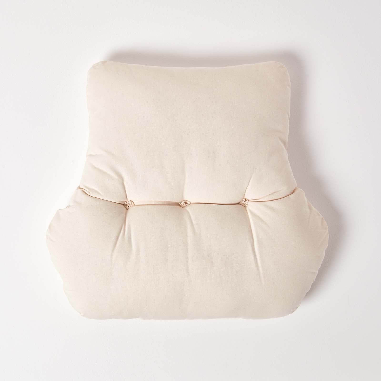 Cotton Back Support Thick Lumbar Cushion | Cream