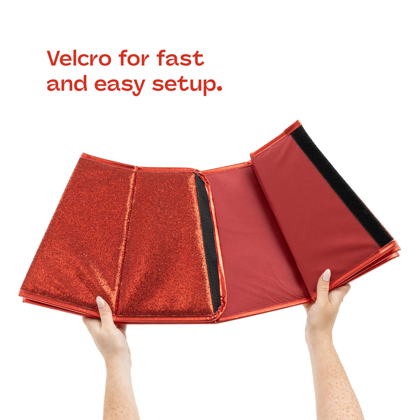 Glossy Tree Skirt 68cm Collapsible With Velcro Closure | Red