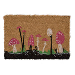 HOMESCAPES Coir Doormat With Red Mushroom Pattern, 40 X 60 Cm