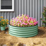 Galvanised Raised Bed With Safety Edging | Green