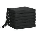 6-piece Chair Cushion Seat Pads Dining Chair Withstraps | Black