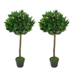 90cm  Design Uk Pair Of Artificial Bay Topiary Ball Trees