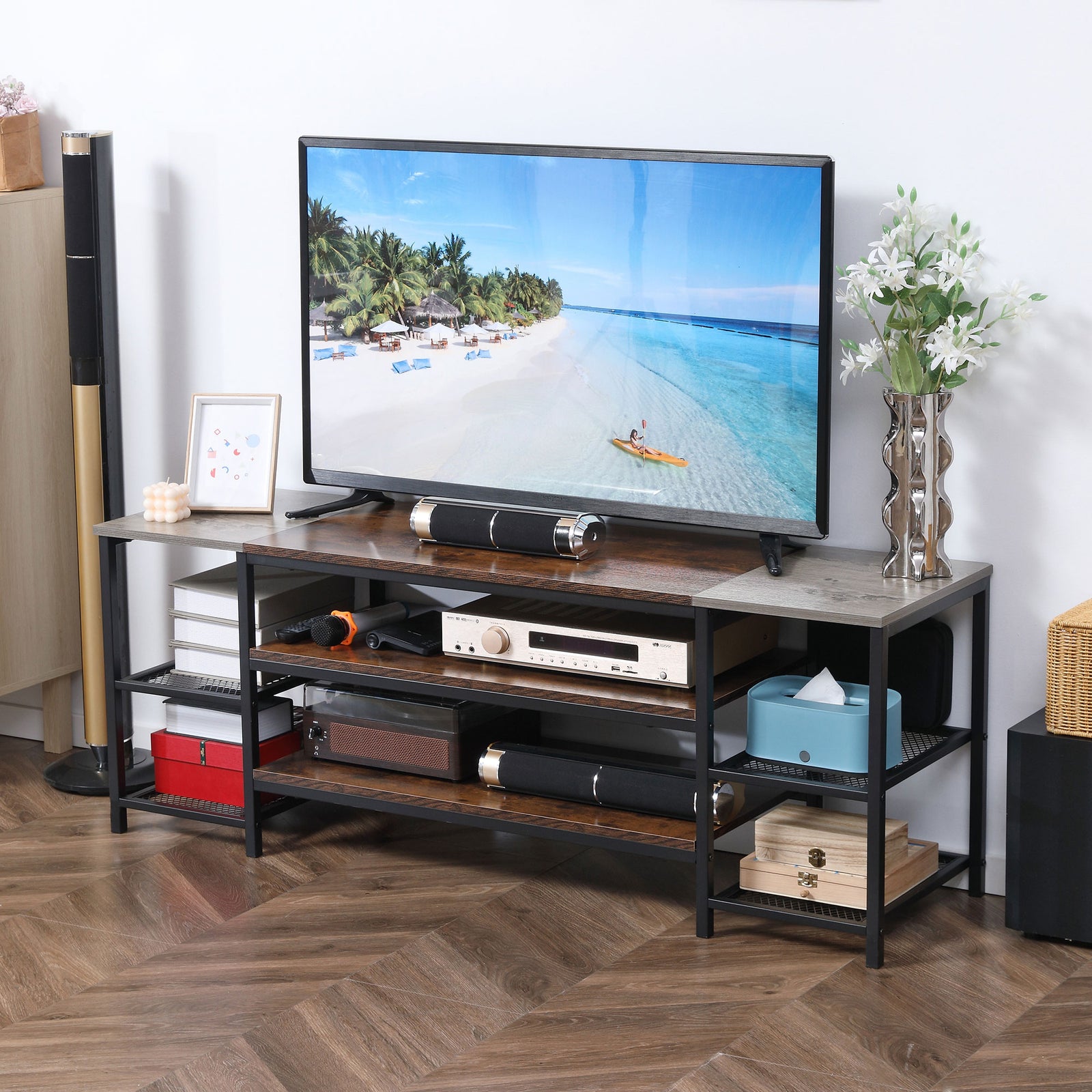 Tv Unit For Tvs Up To 60 Inches Shelves | Gray