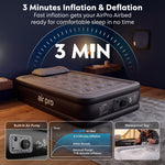 Inflatable Air Mattress With Soft Surface Built-in Electric Pump | Single | Black