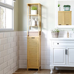 Bathroom Floor Cabinet Narrow Tallboy W/ 3 Shelves