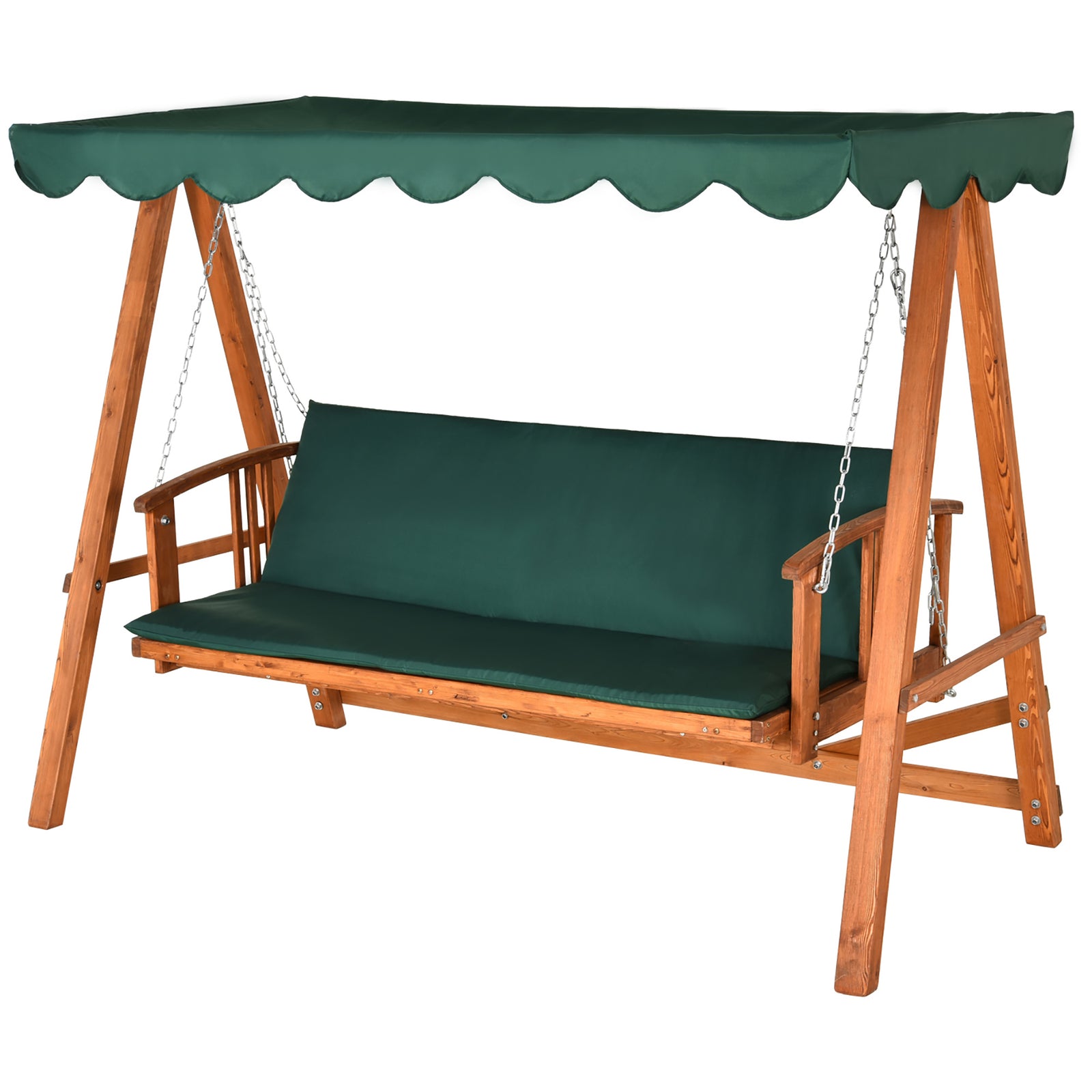 3 Seater Wooden Garden Swing Chair Seat Hammock Lounger
