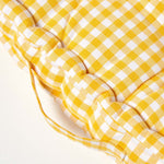 Cotton Gingham Check Floor Cushion | 40cm x 40cm | Yellow