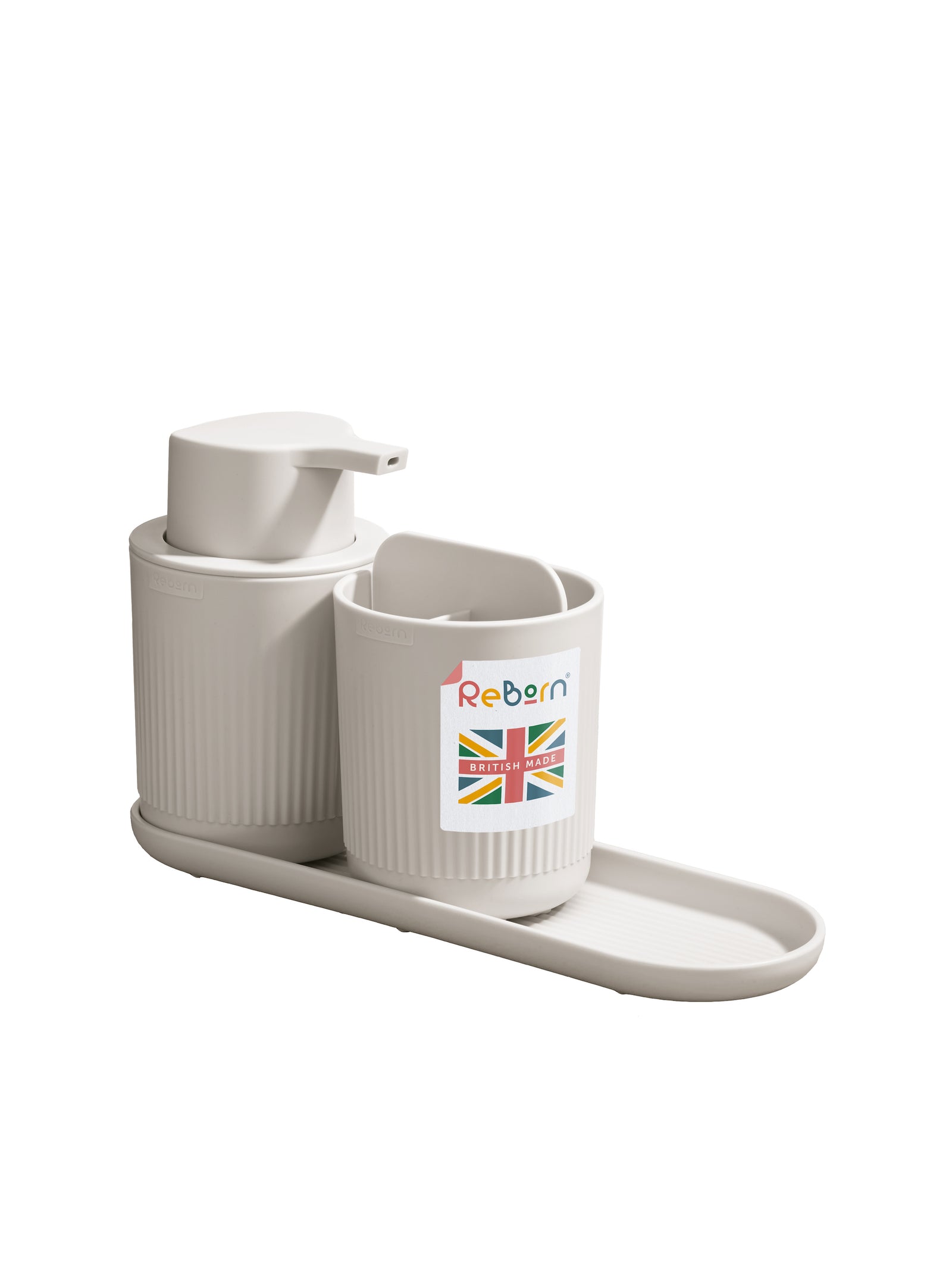 Recycled Bathroom Set - Set of three ReBorn Bathroom products - Made in the UK | Stone