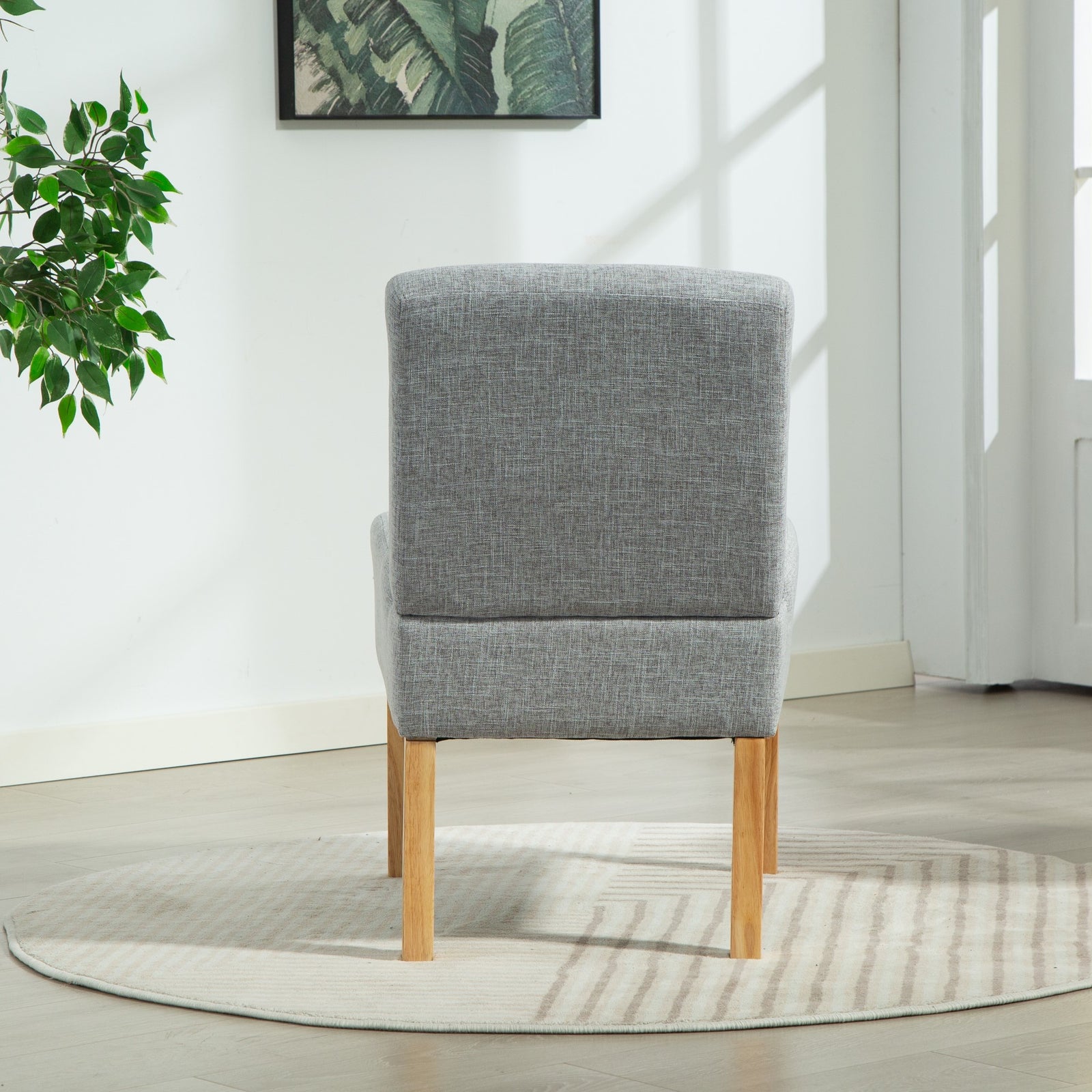 Selina Fabric Armless Accent Chair | Light Grey