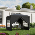 3mx3m Pop Up Gazebo Party Tent Canopy Marquee W/ Storage Bag | Black