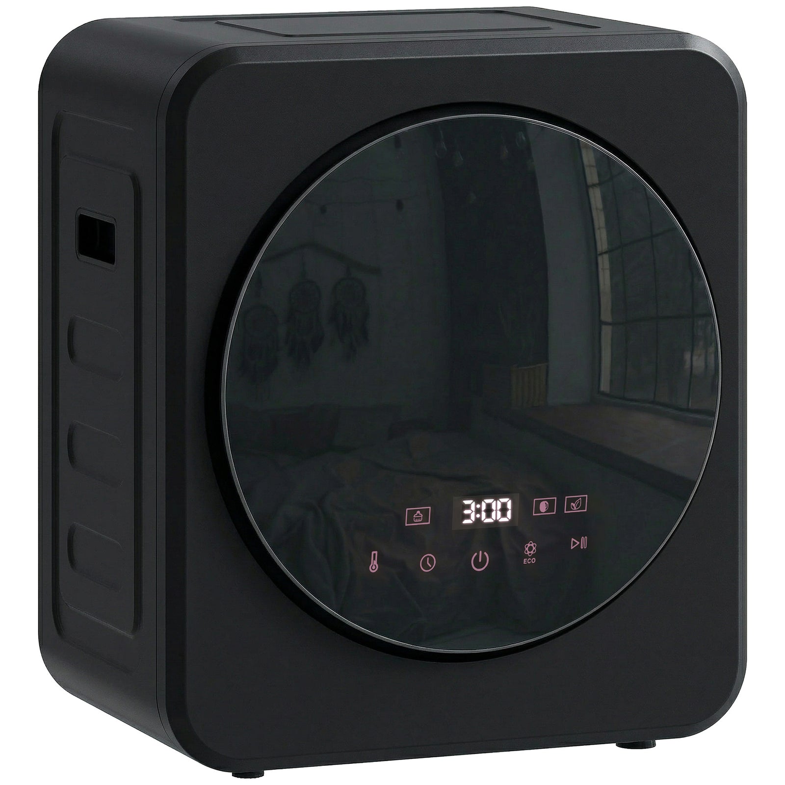 800w Compact Dryer Machine, 4kg Small Vented Tumble Dryer | Black