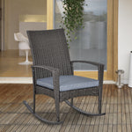 Rattan Rocking Chair Garden Recliner | Grey
