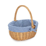 Wicker Shopping Basket Buff Willow Oval Shopper | Blue