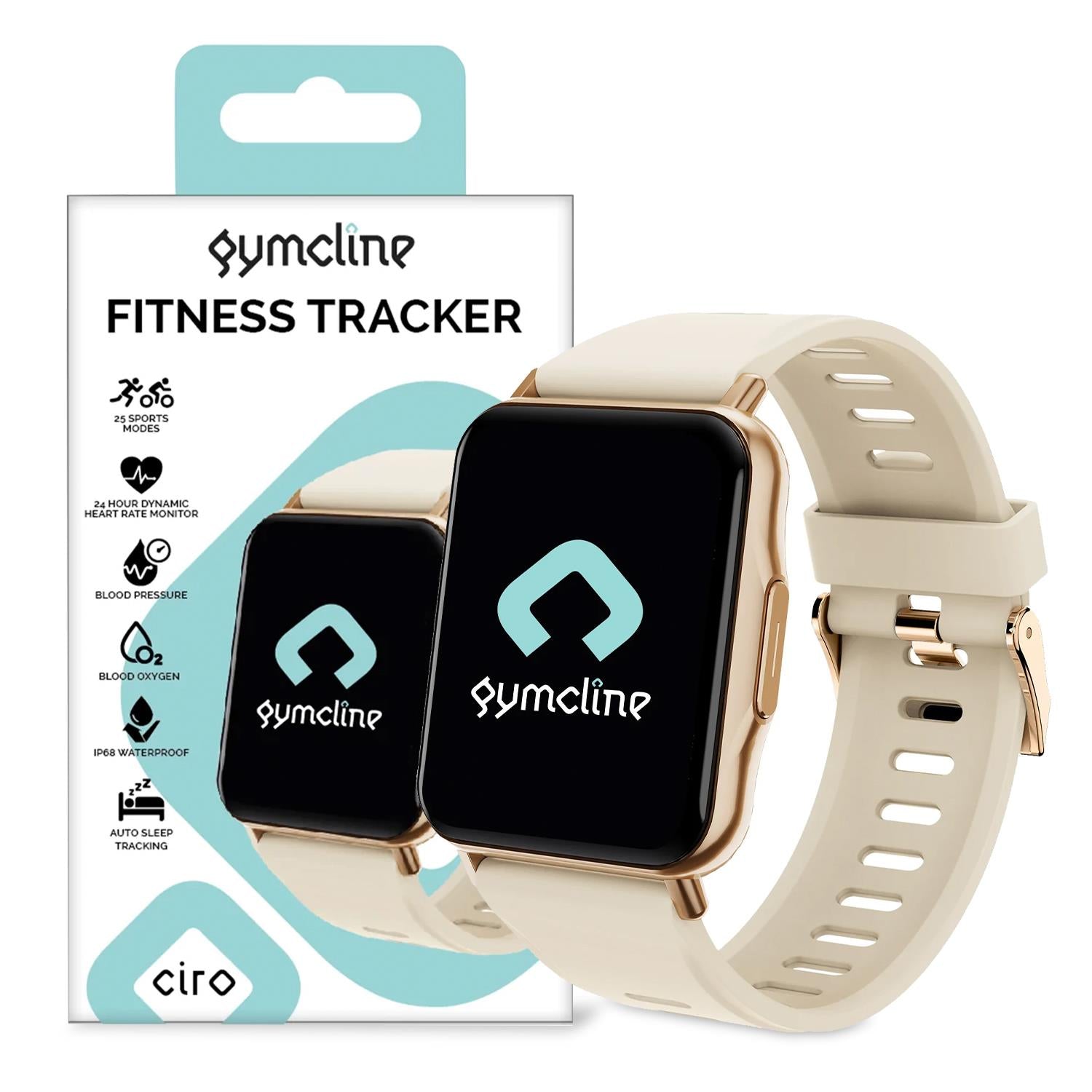 Ciro Fitness Tracker W/ 25 Sports Modes & Ip68 Water Protection | Cream