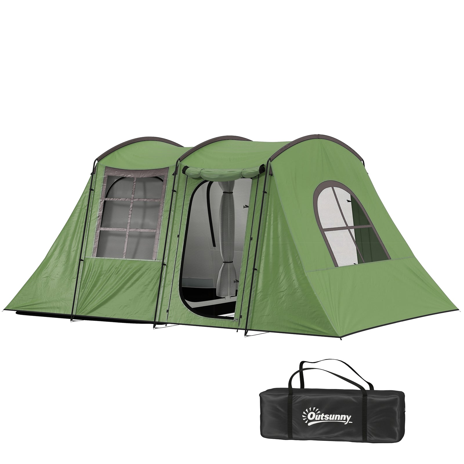 3-4 Man Tunnel Tent, 3000mm Waterproof, Porch | Green