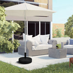 Round Parasol Base W/ Rattan Effect, Black