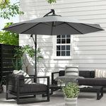 3m Led Patio Parasol W/ Solar Lights & Base
