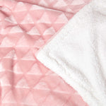 Geometric Triangle Velvet Throw | 160cm x 200cm | Blush Pink