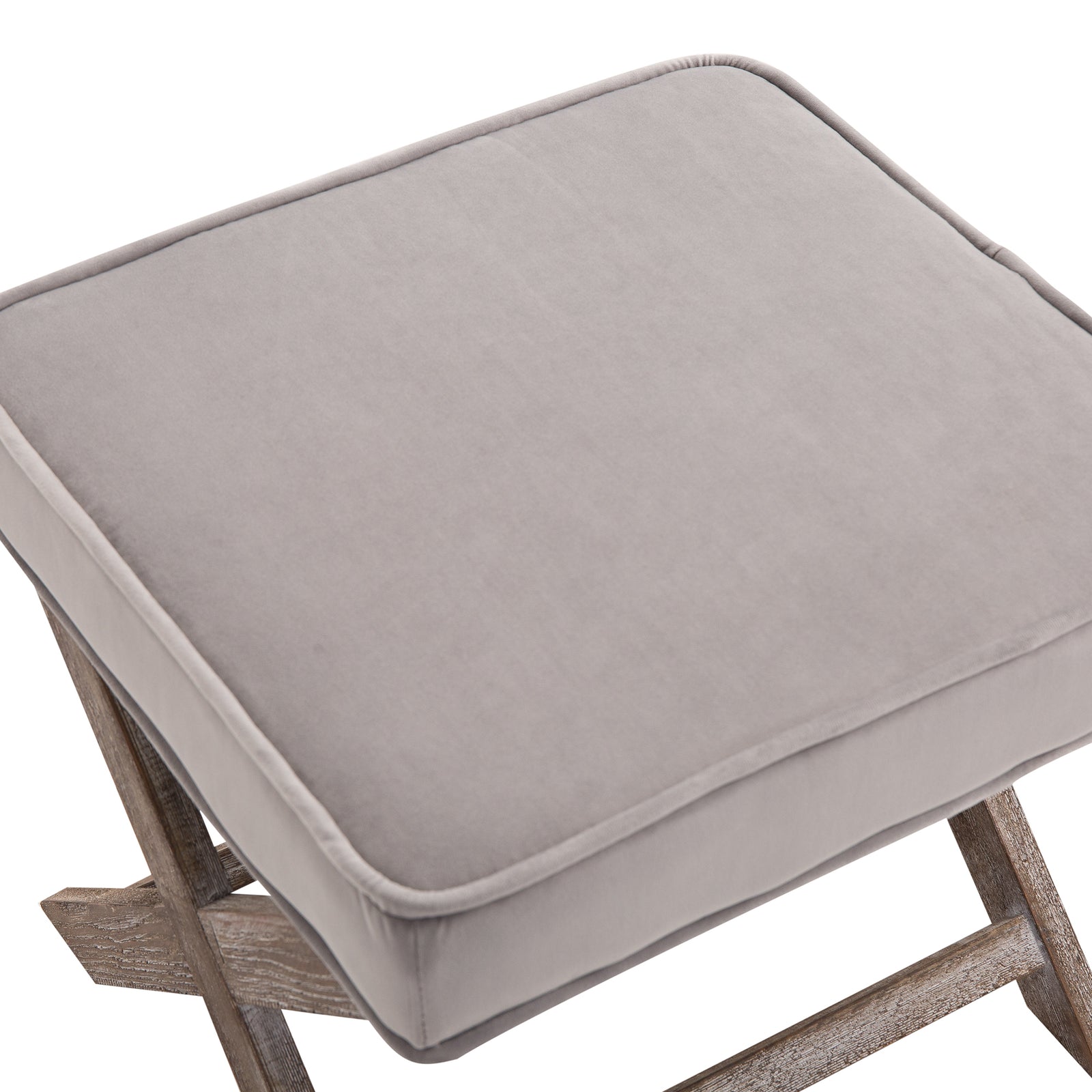 Vintage Footstool Padded Seat X Shape Chair Velvet