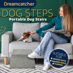 Dog Stairs For Bed, High Density Foam Pet Step Ramp For Sofa, Dogs & Cats, 2,3 & 4 Steps | 2 Step | Grey