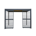 Anthracite Aluminium Pergola With Led Lights & 2 X Shutter Panels | 3m x 3m | Anthracite