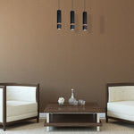 Vidar Black Pendant Lamp 3xgu10 Hand Made Modernist Cuboid Design With Natural Wooden Inserts