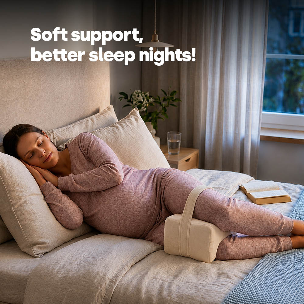 Orthopaedic Leg Pillow With Strap Fleece | One Size | Beige