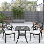 3 Pcs Outdoor Bistro Table And Chair Set Cast Aluminium