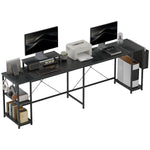 168cm Reversible L Shaped Desk, 240cm Two Person Desk | One Size | Black