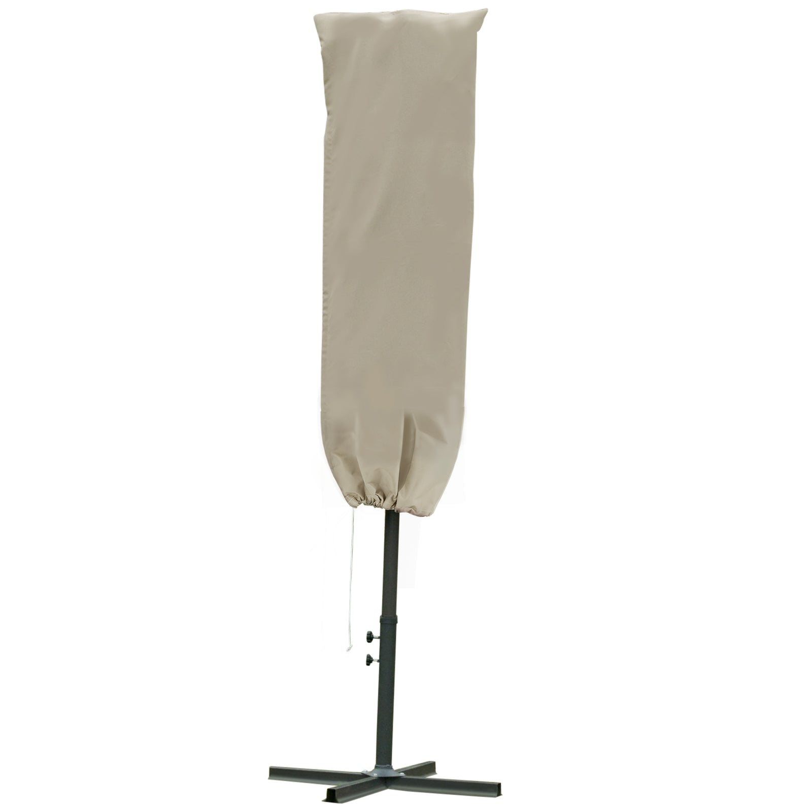 Garden Parasol Cover For 2-4m Outdoor Umbrella Uv Protector | Khaki