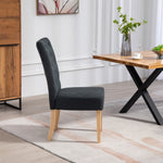 Set Of 2 Pienza Fabric Dining Chairs | Black