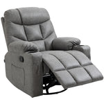 Manual Recliner Chair W/ Footrest Cup Holder | Grey