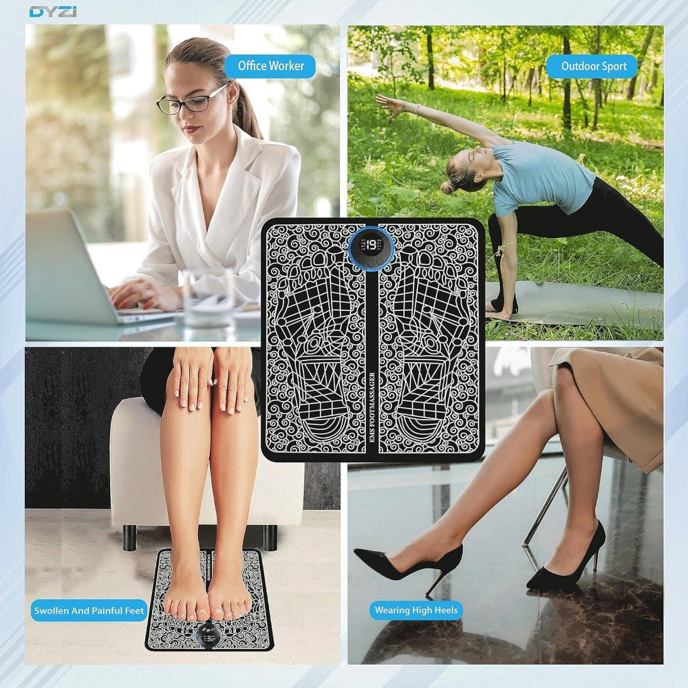 Dyzi Ems Foot Massager Electrical Muscle Stimulation For Pain Relief And Improve Circulation