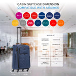 Medium 26" Lightweight 4 Wheel 800d Soft Case Quilted Suitcases Set Of 3 Anti Crack - Cabin & Hold Luggage 100+ Airlines Approved | Medium | Navy Blue