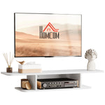 Wall Mounted Tv Stand With Storage Shelf | White