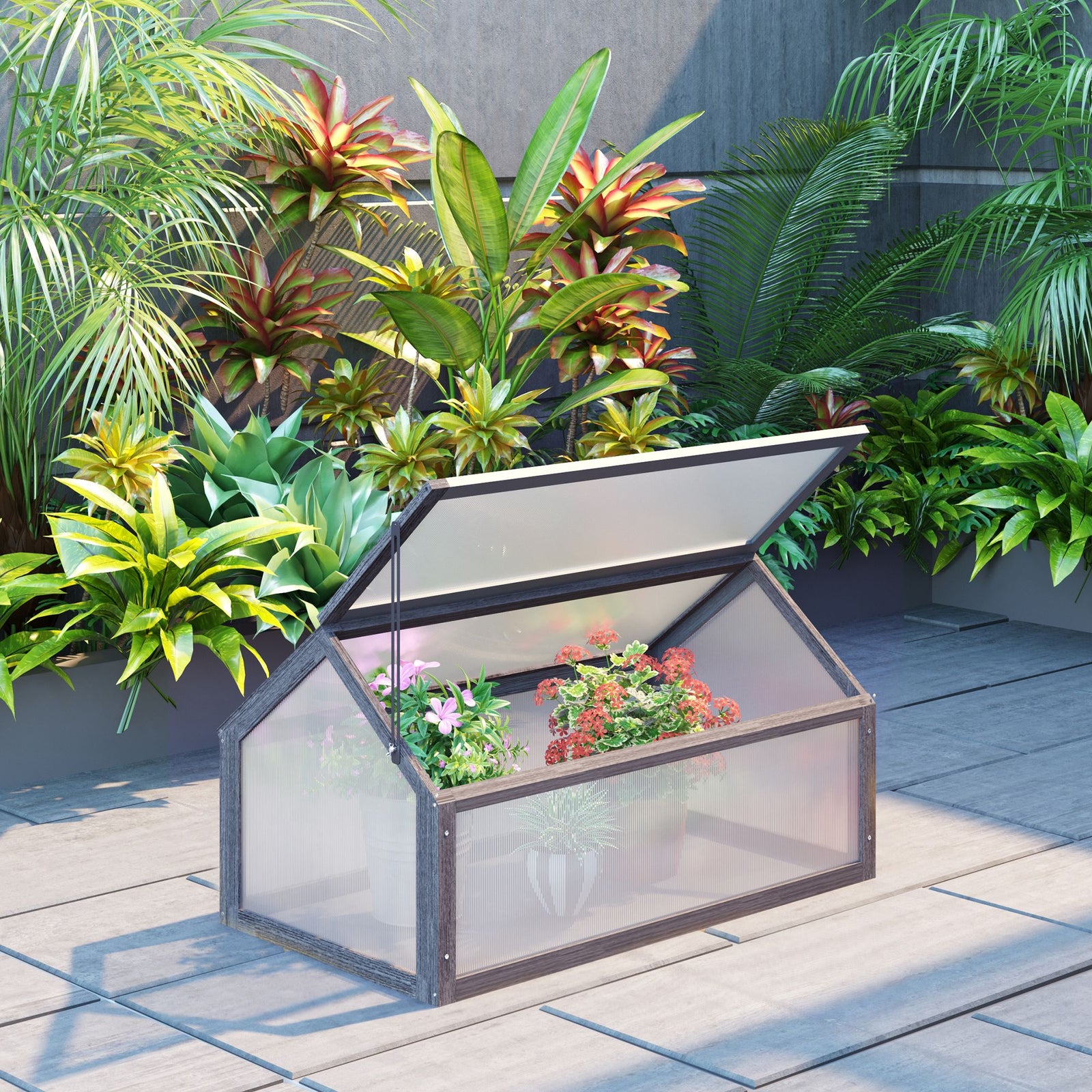 Wood Cold Frame Greenhouse For Plants | Gray