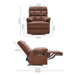 Faux Leather Recliner Armchair Modern Upholstered Lounge Chair With Adjustable Backrest & Footrest | Brown