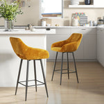 Velvet-touch Bar Stools Counter Set Of 2 | Brown