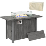 50000 Btu Gas Fire Pit Table, Dark Grey