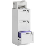 3-drawer File Cabinet, Lockable Filing Cabinet For A4 Letter, White