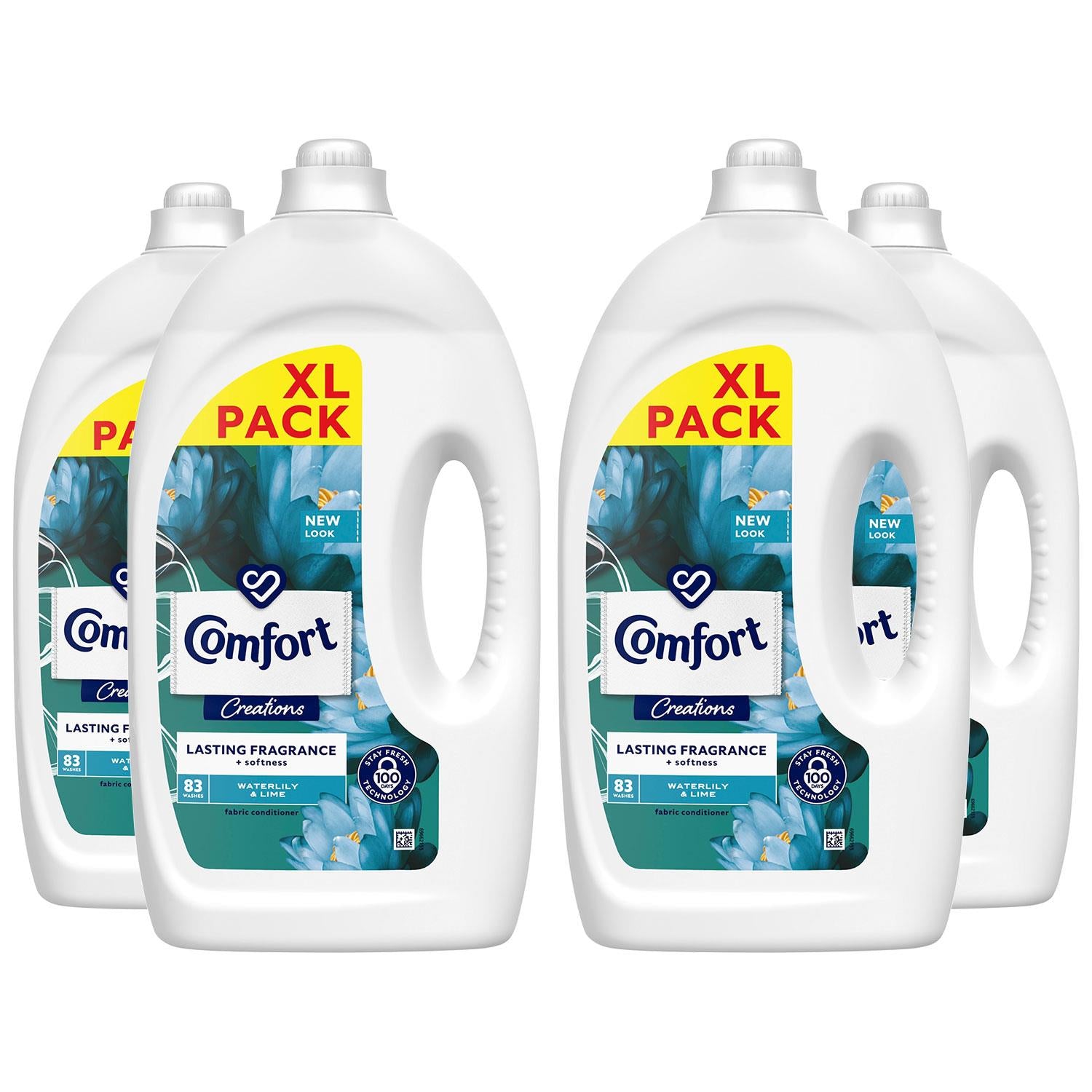 Fabric Conditioner Lasting Fragrance Waterlily & Lime 2.49l, 83w | Set of 4