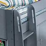 Lacy Storage Mid Sleeper Bed | Single | Grey